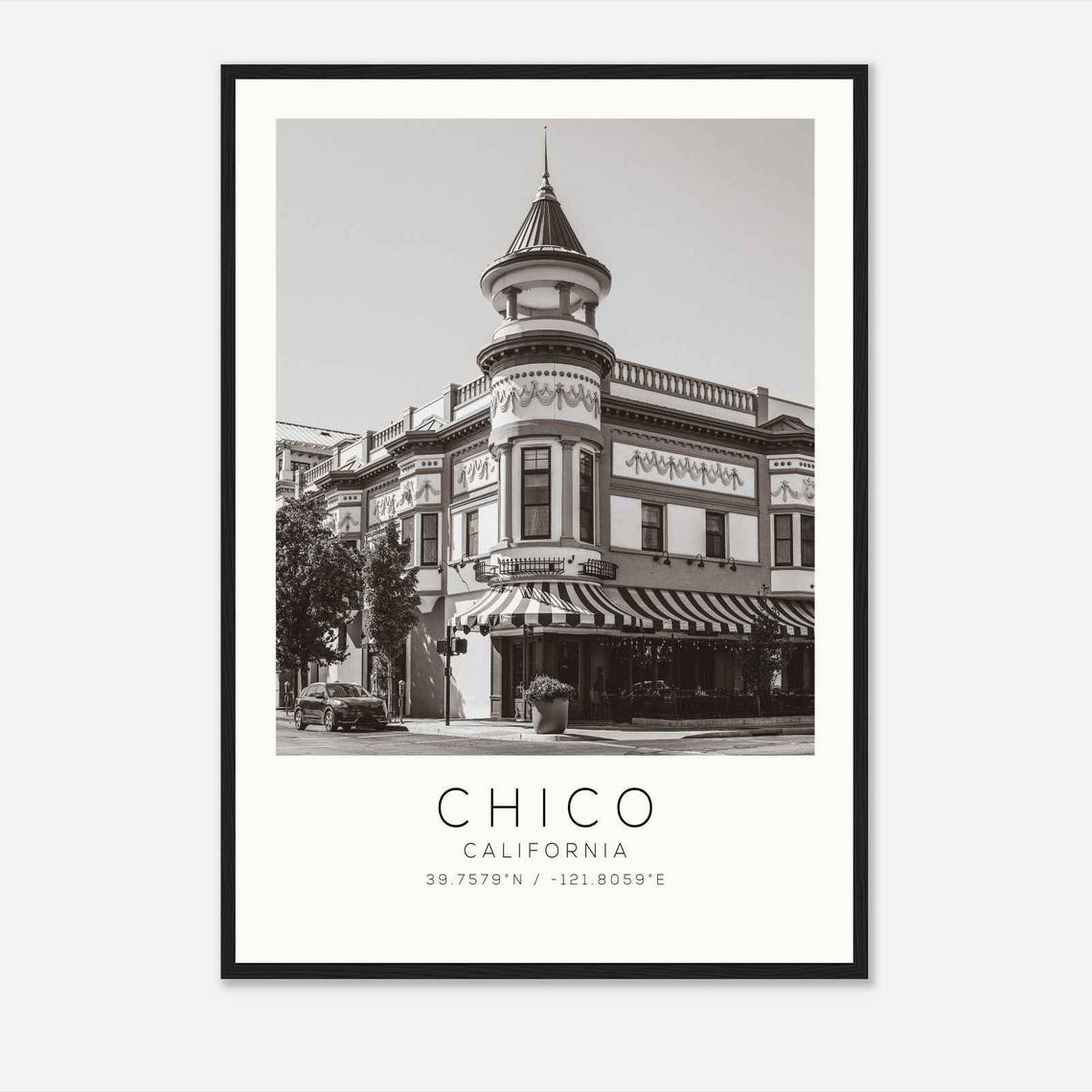 Chico California Historic Downtown Building Cupola Tower Poster