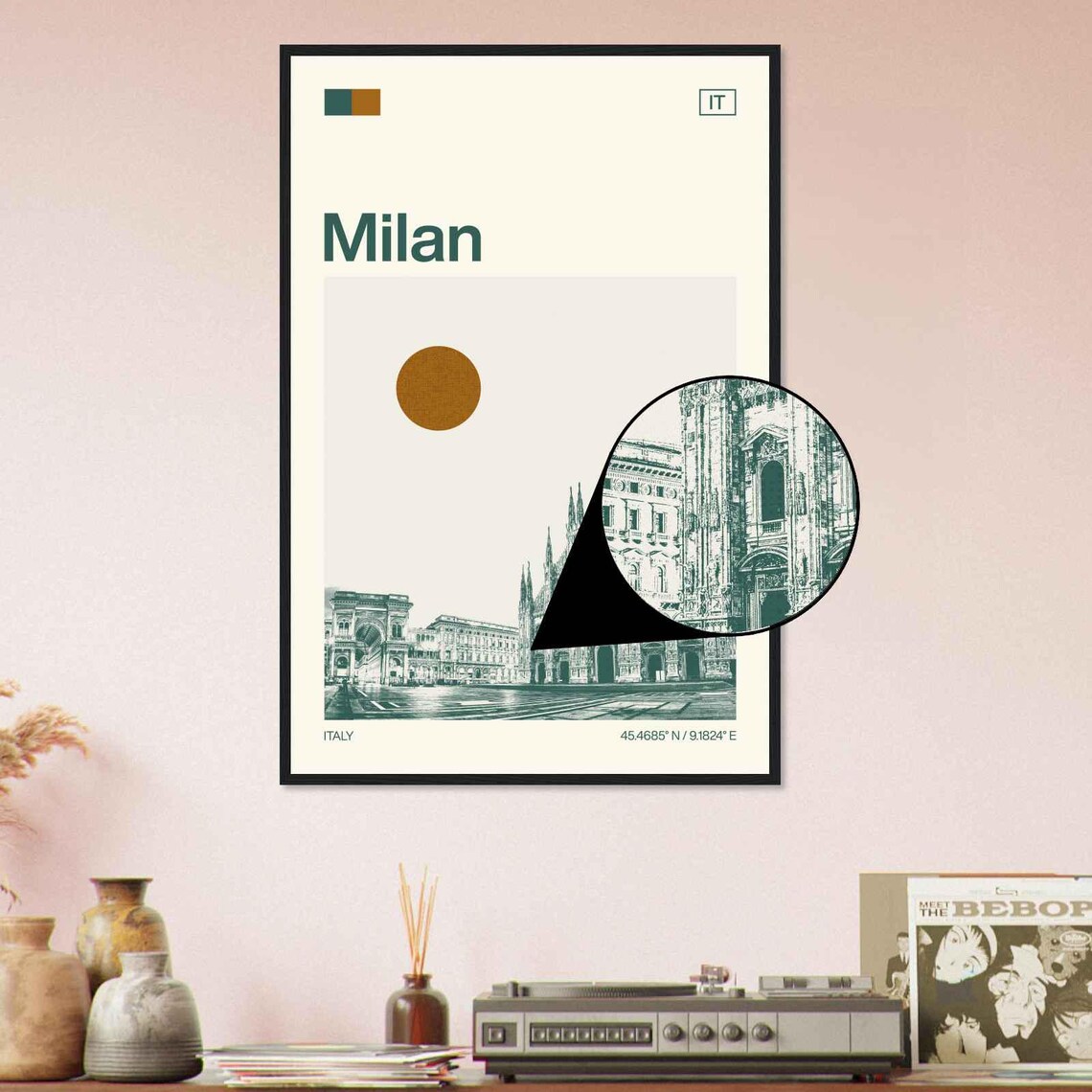 Milan Italy Duomo Cathedral Gothic Spires Minimalist Travel Poster - Image 4