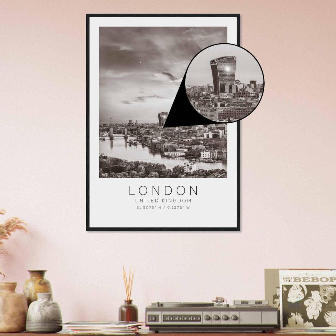 London United Kingdom Travel Photo Poster Bw London Travel Print Minimalist Travel Poster Print - Image 4
