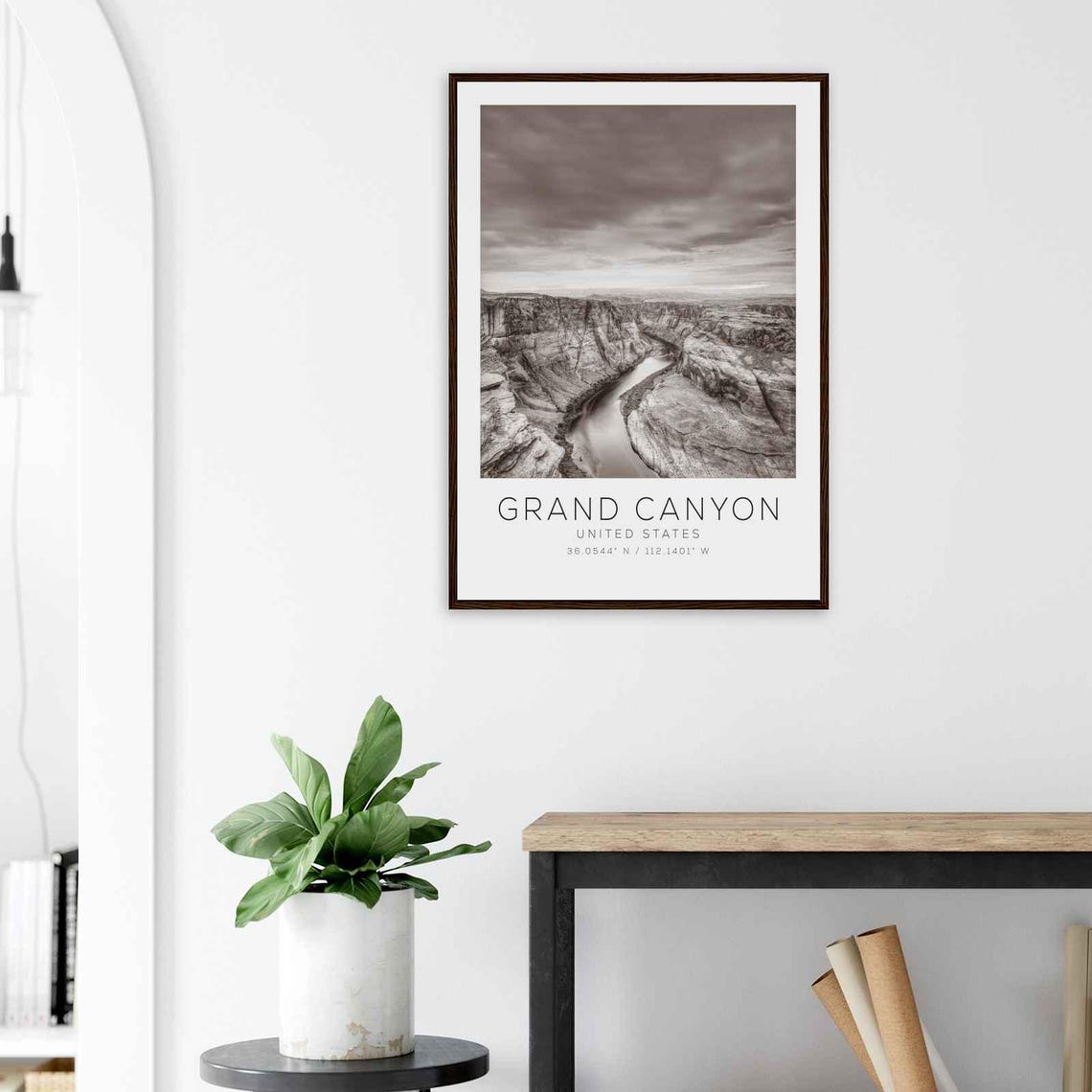 Grand Canyon United States Travel Photo Poster Bw Grand Canyon Travel Print Minimalist Travel Poster Print - Image 3