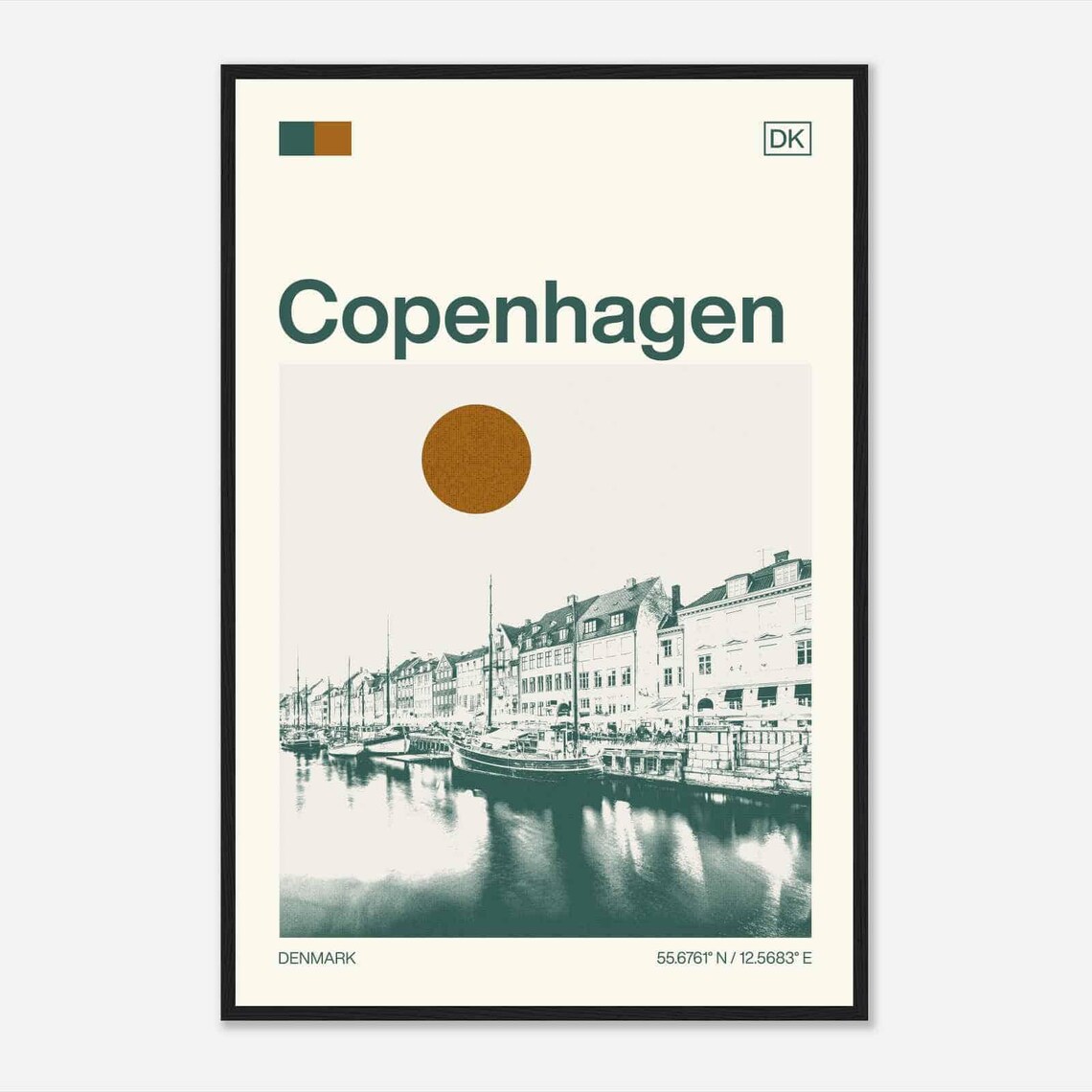 Copenhagen Denmark Minimalist Travel Poster