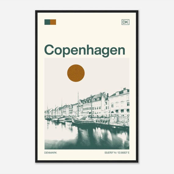 Copenhagen Denmark Minimalist Travel Poster