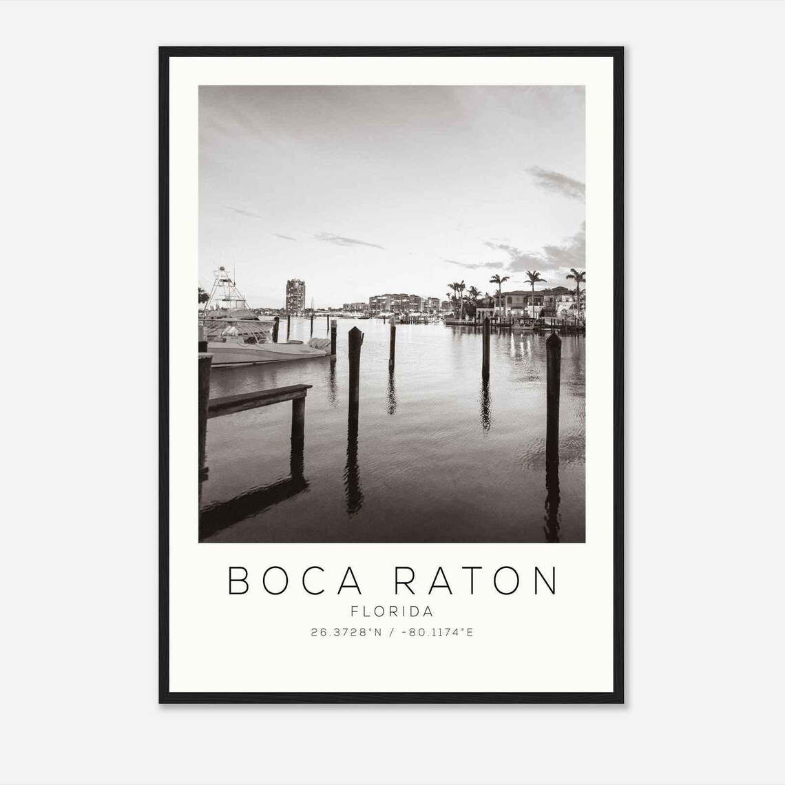 Boca Raton Florida Minimalist Travel Poster