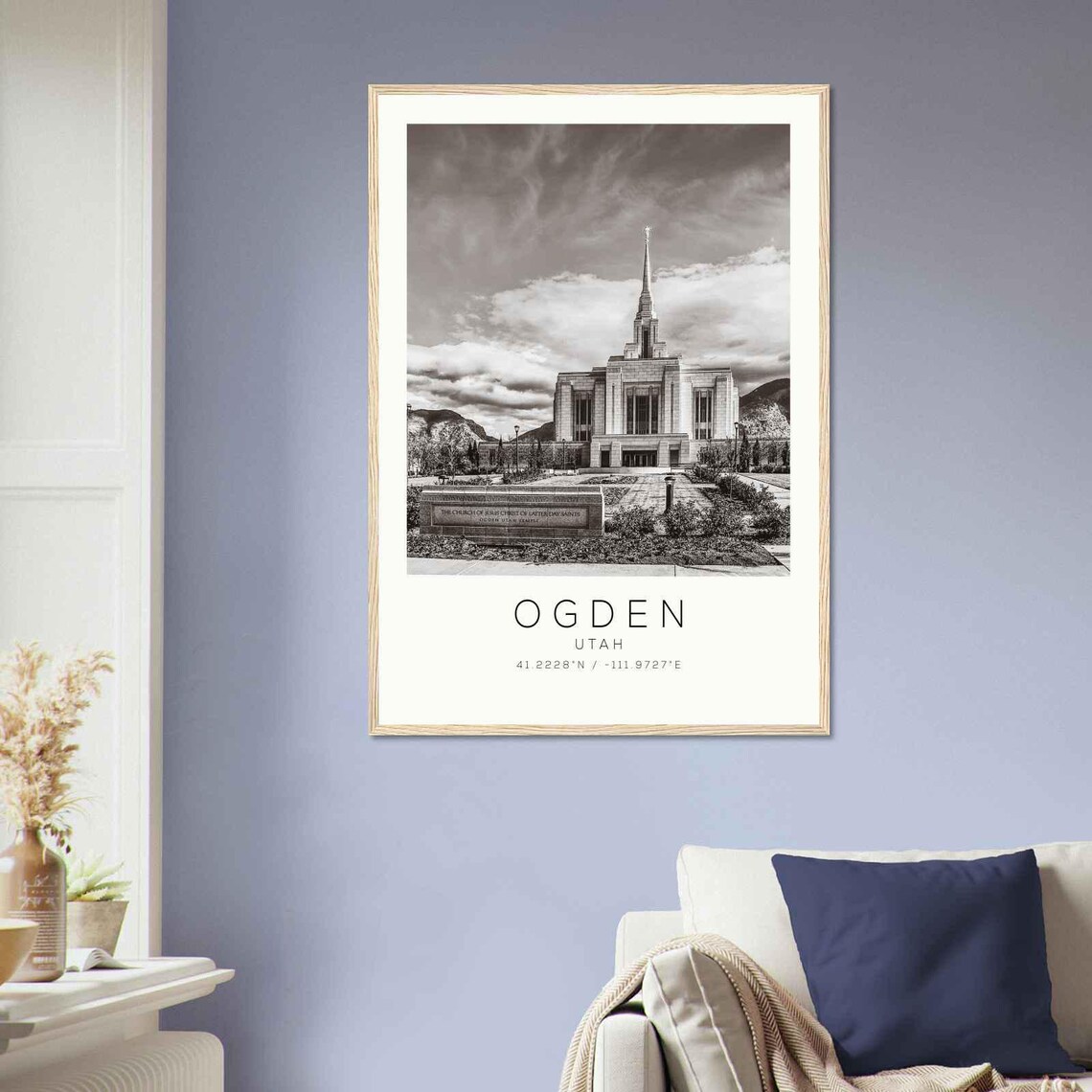 Ogden Utah Temple Historic Landmark Minimalist Travel Poster - Image 2