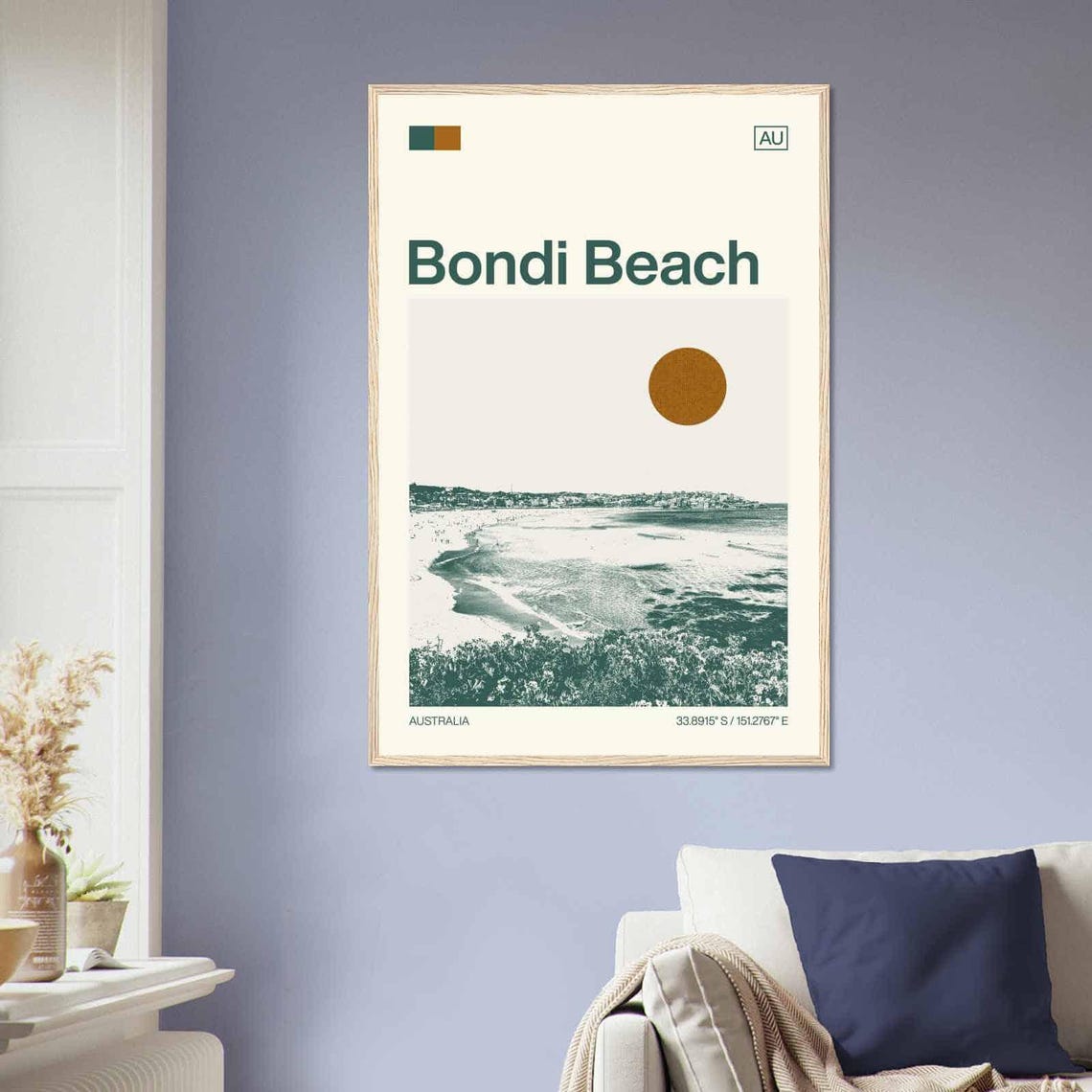 Bondi Beach Australia Surf Coast Vintage Style Travel Poster - Image 2