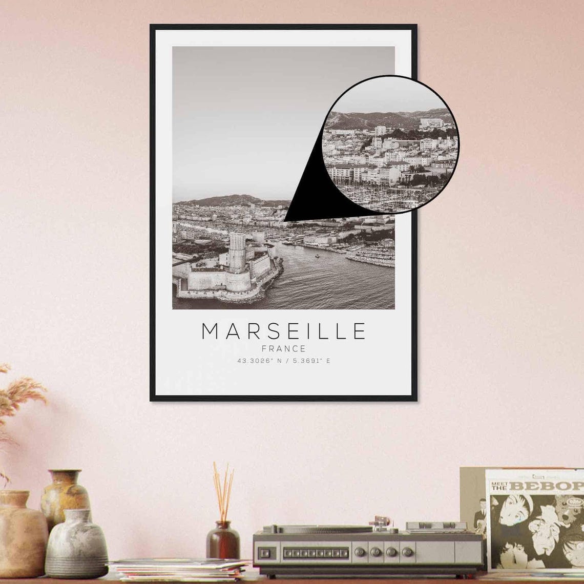 Marseille France Travel Photo Poster Bw Marseille Travel Print Minimalist Travel Poster Print - Image 4