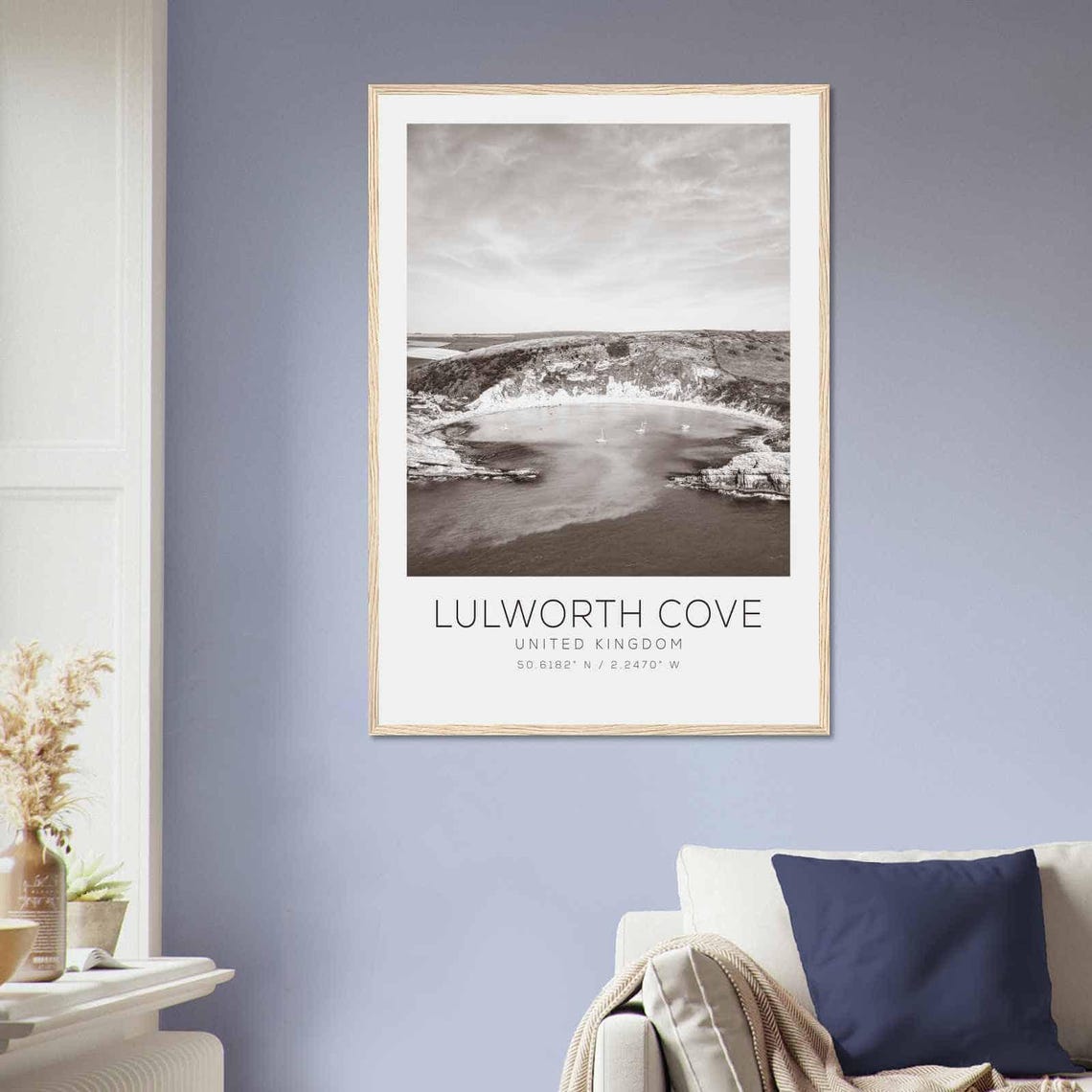 Lulworth Cove United Kingdom Travel Photo Poster Bw Lulworth Cove Travel Print Minimalist Travel Poster Print - Image 2