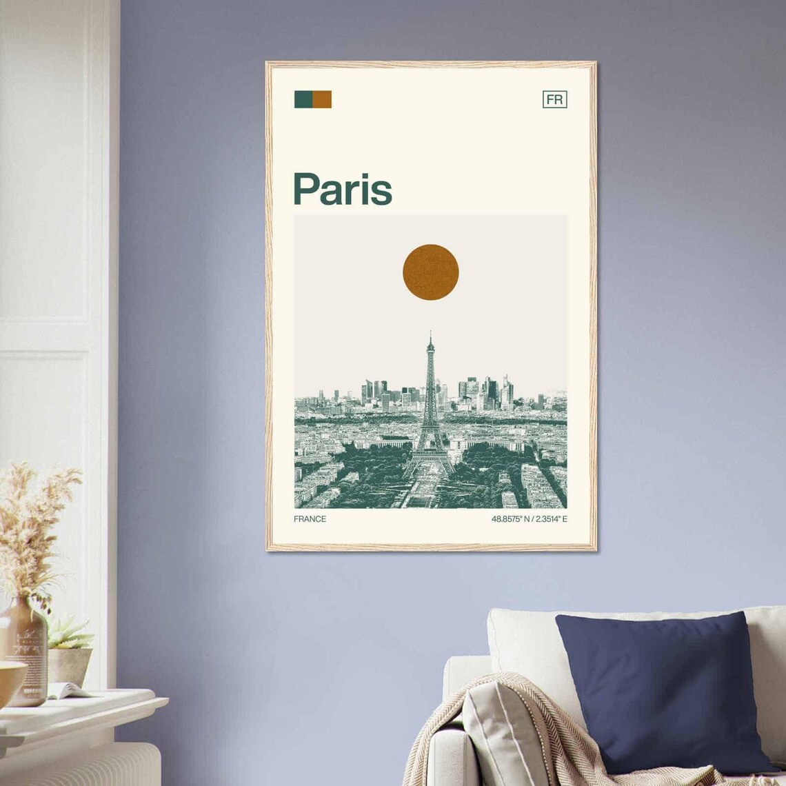 Paris France Minimalist Monochrome Travel Poster - Image 2