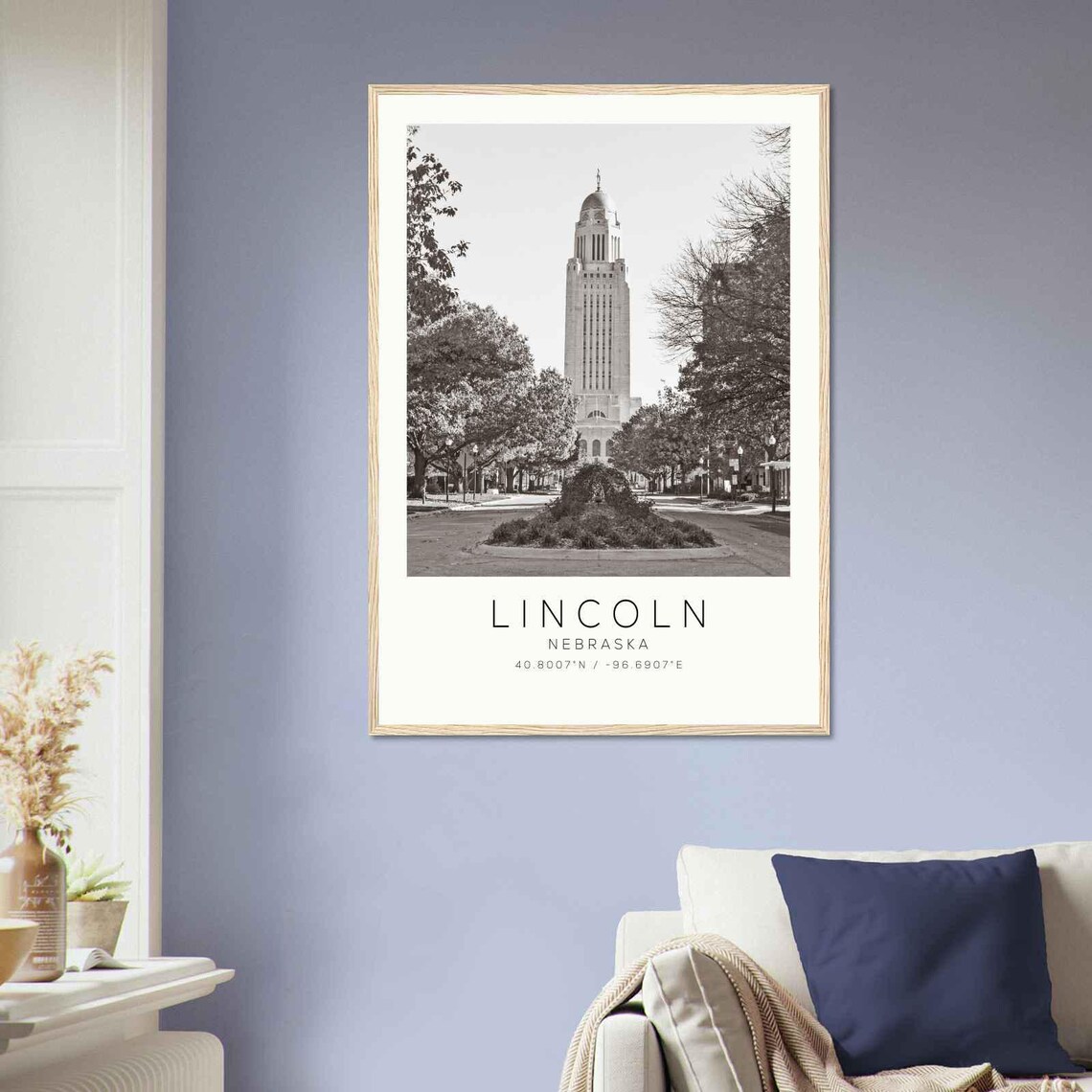 Lincoln Nebraska State Capitol Tower Black And White Photo Poster - Image 2