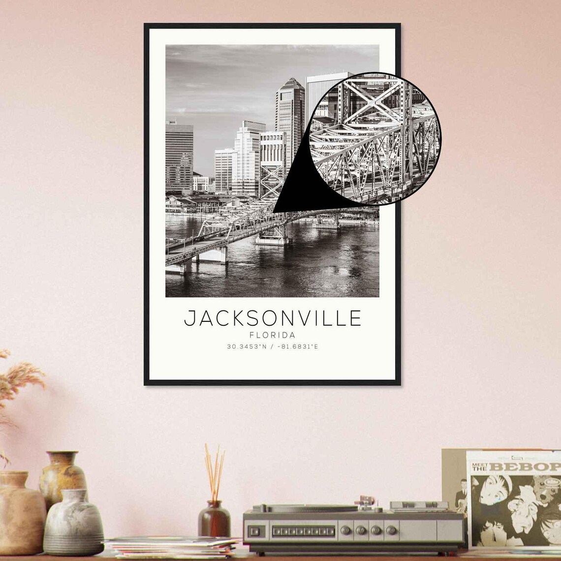 Jacksonville Florida Minimalist Travel Poster Print - Image 4