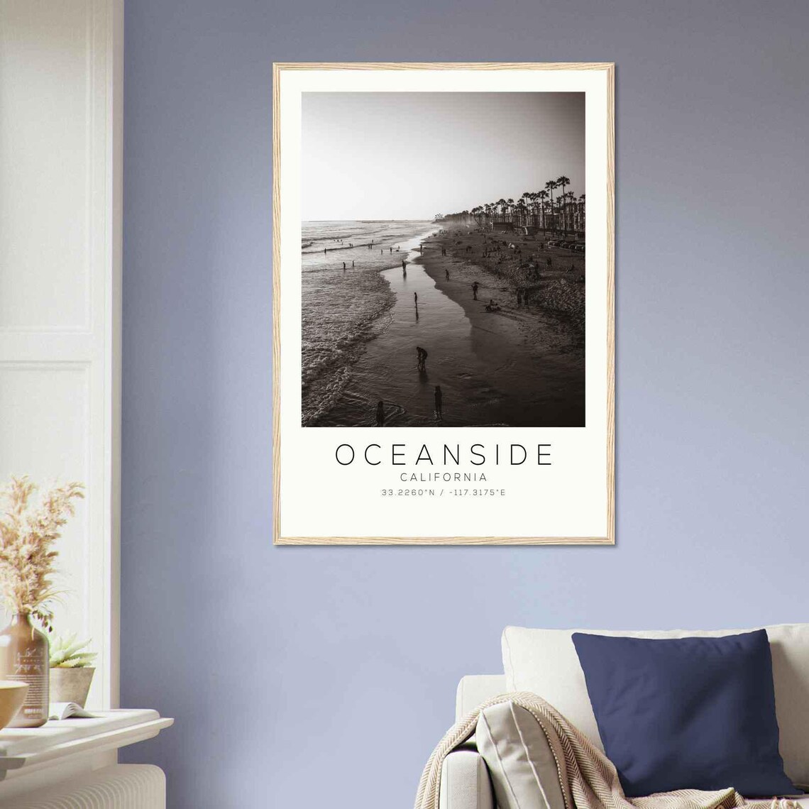 Oceanside California Beach Sunset Waves Minimalist Travel Poster - Image 2