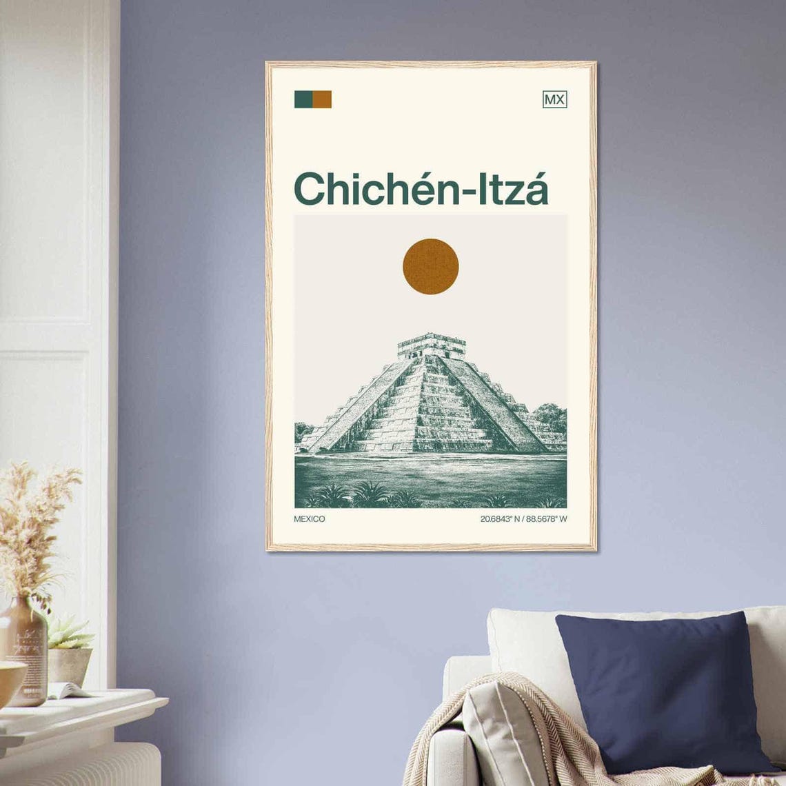 Chichen Itza Mexico Minimalist Monochrome Travel Photo Poster - Image 2