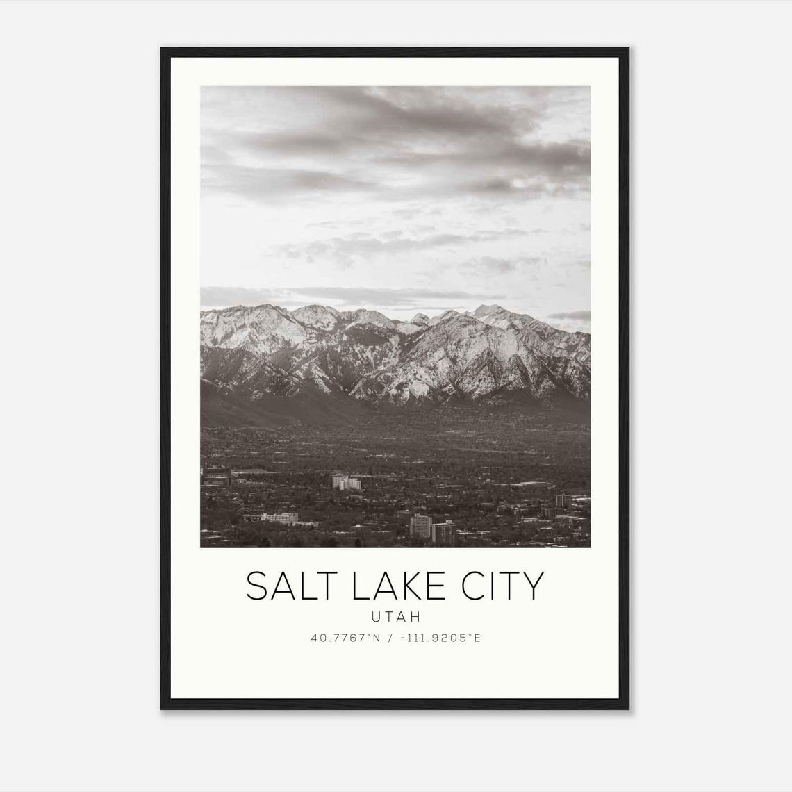Salt Lake City Utah Photo Travel Poster Salt Lake City Travel Print Minimalist Travel Print Ds5