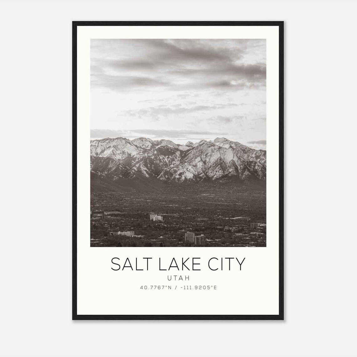 Salt Lake City Utah Snow Capped Wasatch Mountains Photo Poster