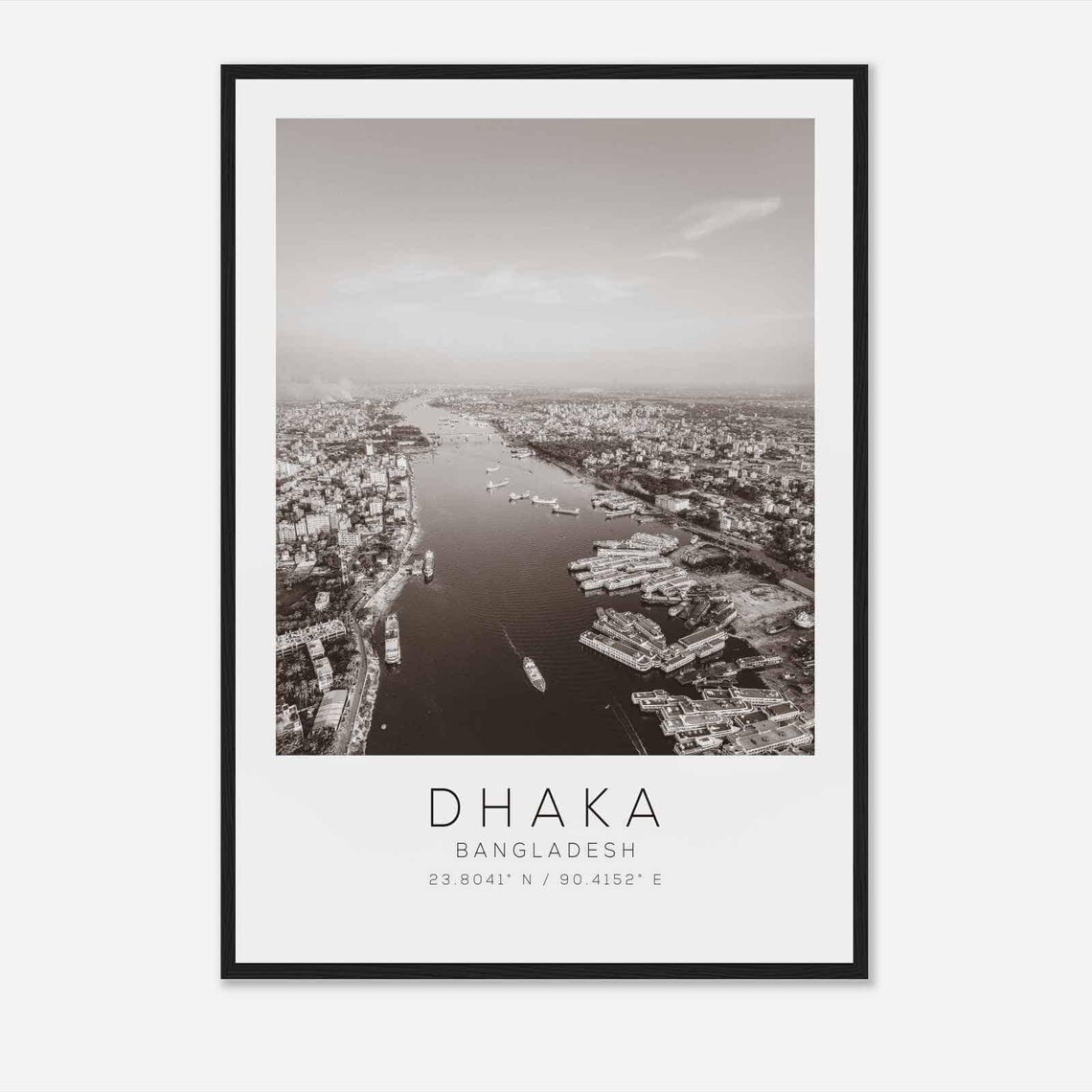 Dhaka Bangladesh Travel Photo Poster Bw Dhaka Travel Print Minimalist Travel Poster Print