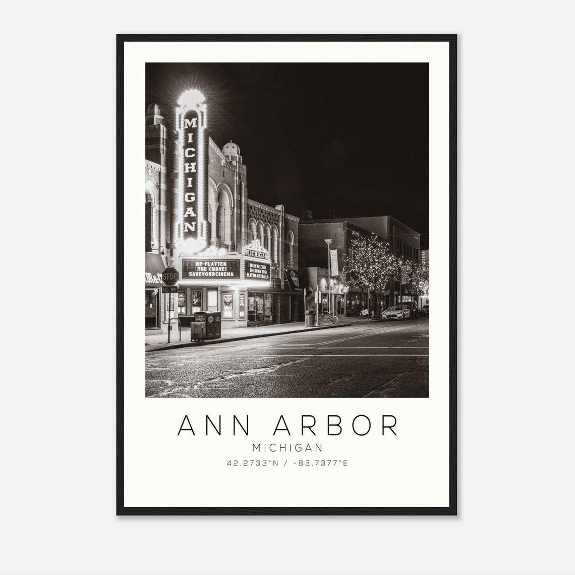 Ann Arbor, Michigan Minimalist Travel Poster