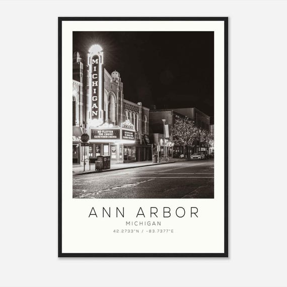 Ann Arbor, Michigan Minimalist Travel Poster