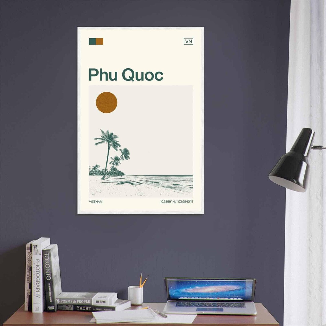 Phu Quoc Vietnam Palm Beach Island Coast Minimalist Travel Poster - Image 3