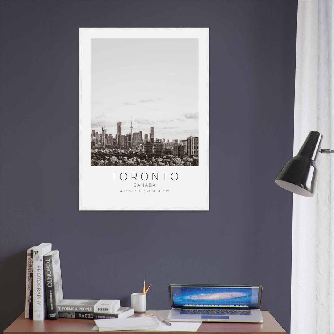 Toronto Canada CN Tower Skyline Black and White Photo Poster - Image 3