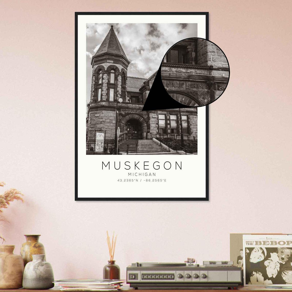 Muskegon Michigan Photo Travel Poster Muskegon Travel Print Minimalist Travel Print Ds1 - Image 4