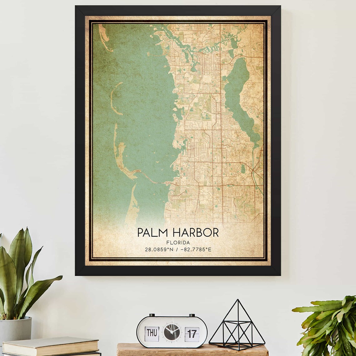 Palm Harbor Florida Vintage Map Art Print