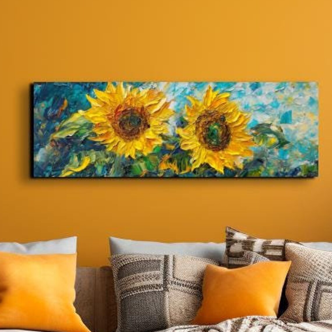 Van Gough Style Bold Sunflower Art Print