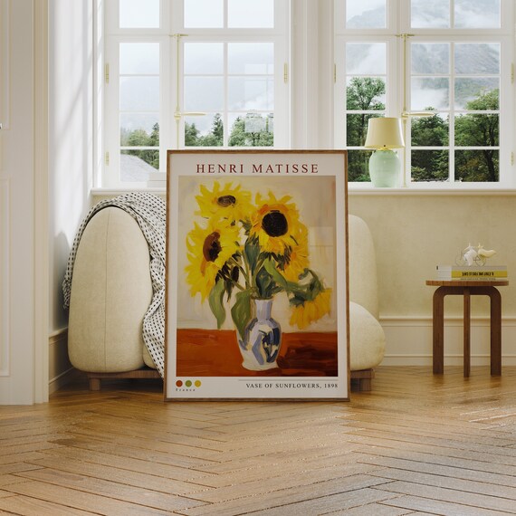 Henri Matisse Vase Of Sunflowers 1898 Yellow Floral Still Life Poster