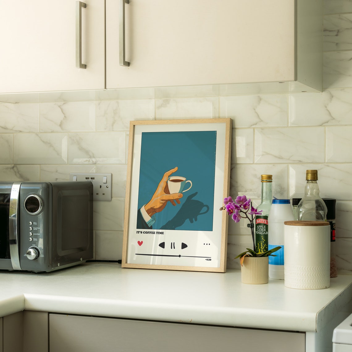 Its Coffee Time Music Player Style Retro Fun Coffee Art Poster - Image 2