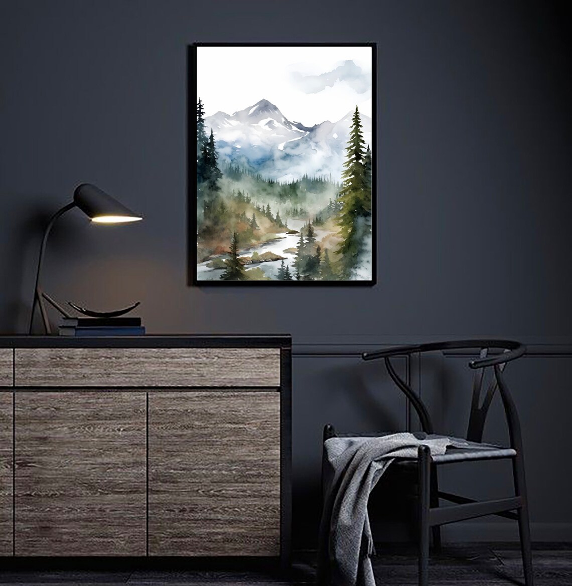Kenai Fjords Watercolor Nature Print, Alaska Landscape - Image 2