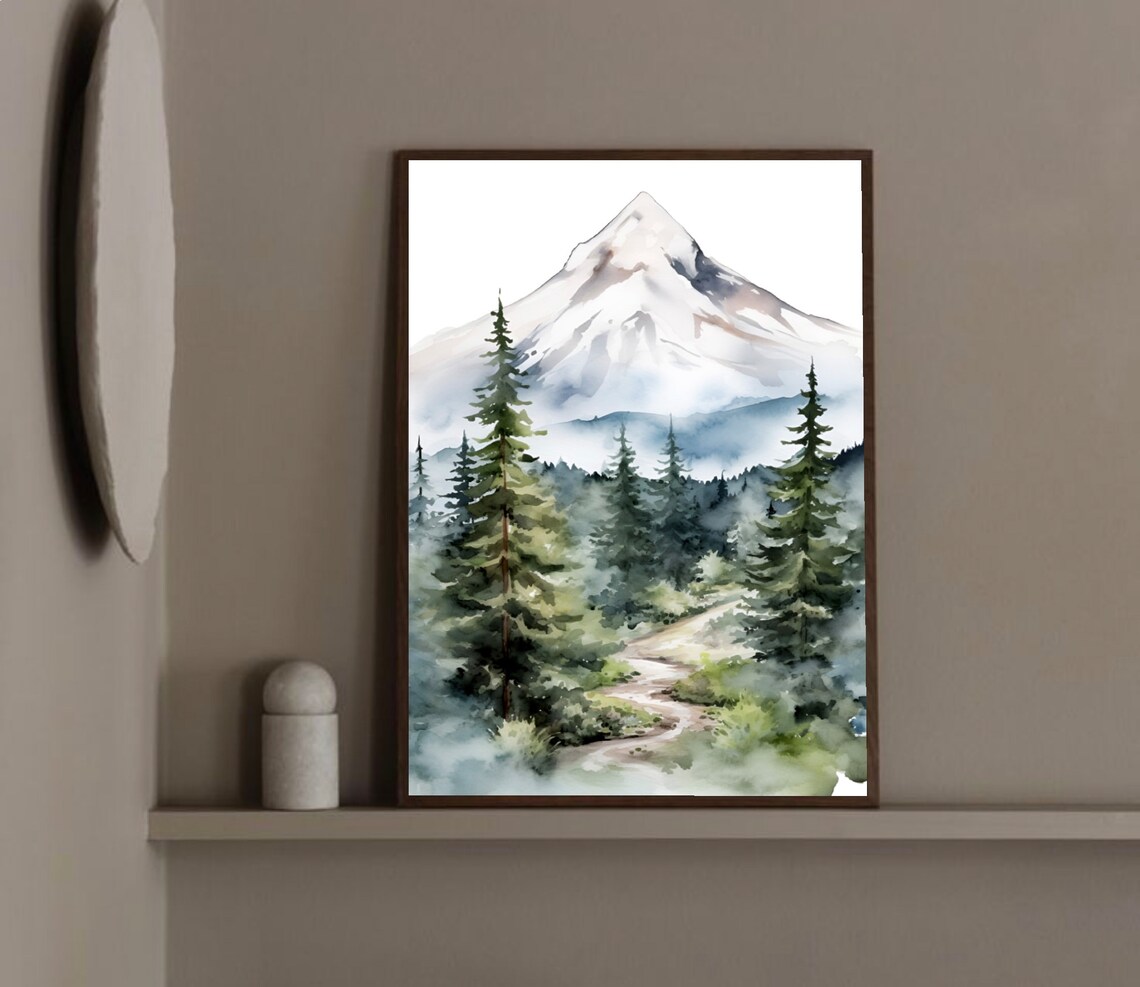 Mount Hood Mountain Forest Travel Poster - Image 3