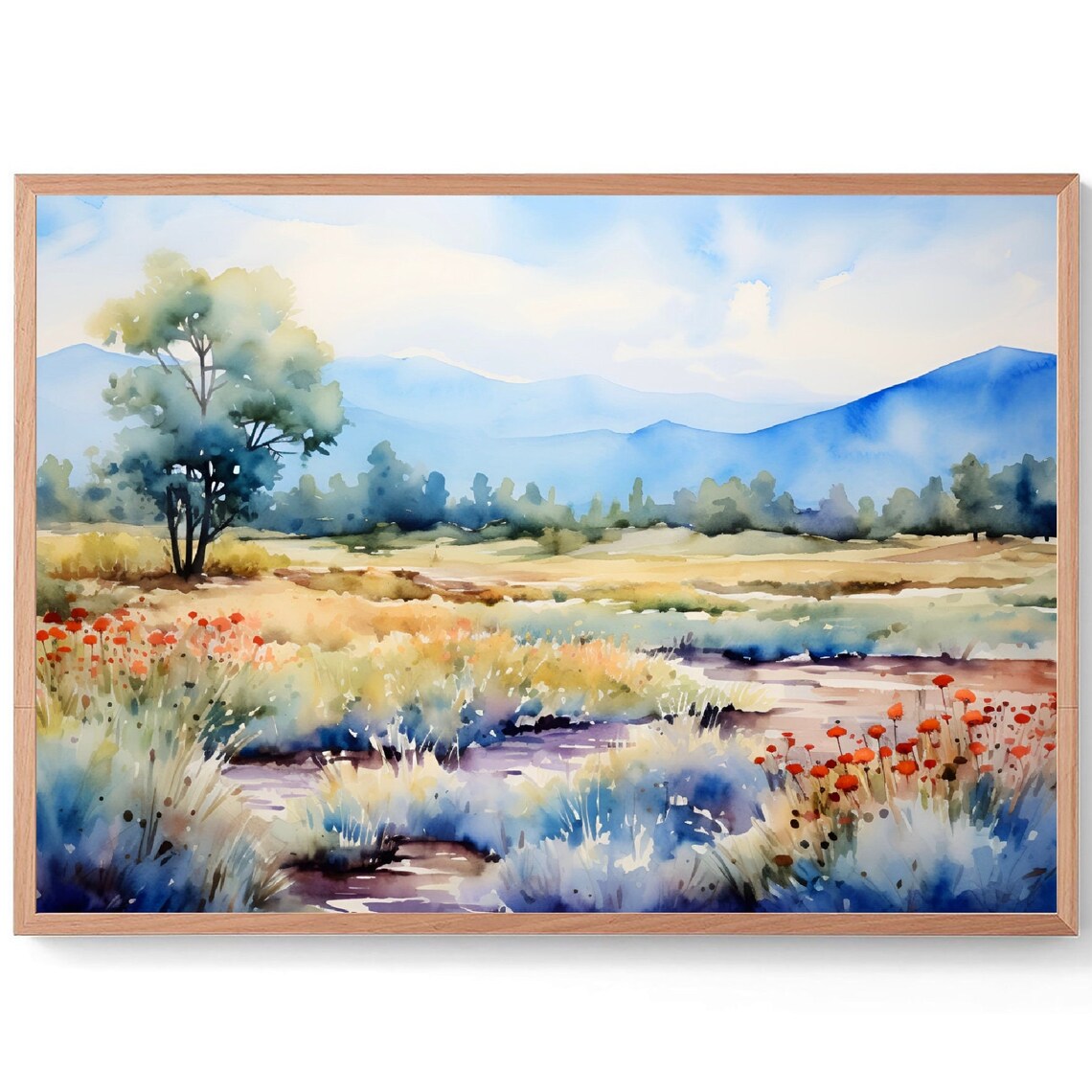 Mount Saint Helens Watercolor Landscape Travel Poster