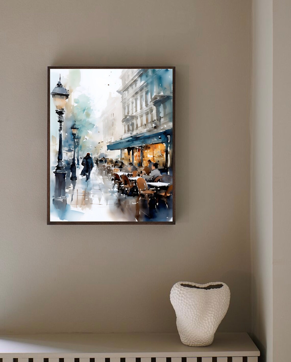 Westminster London Street Cafe Lamppost Watercolor Cityscape Poster - Image 3