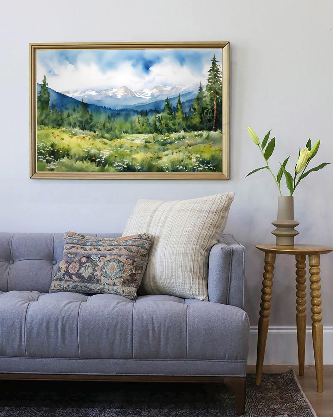 Cheaha Mountain Alabama Wildflower Meadow Snow Peak Art Poster - Image 4