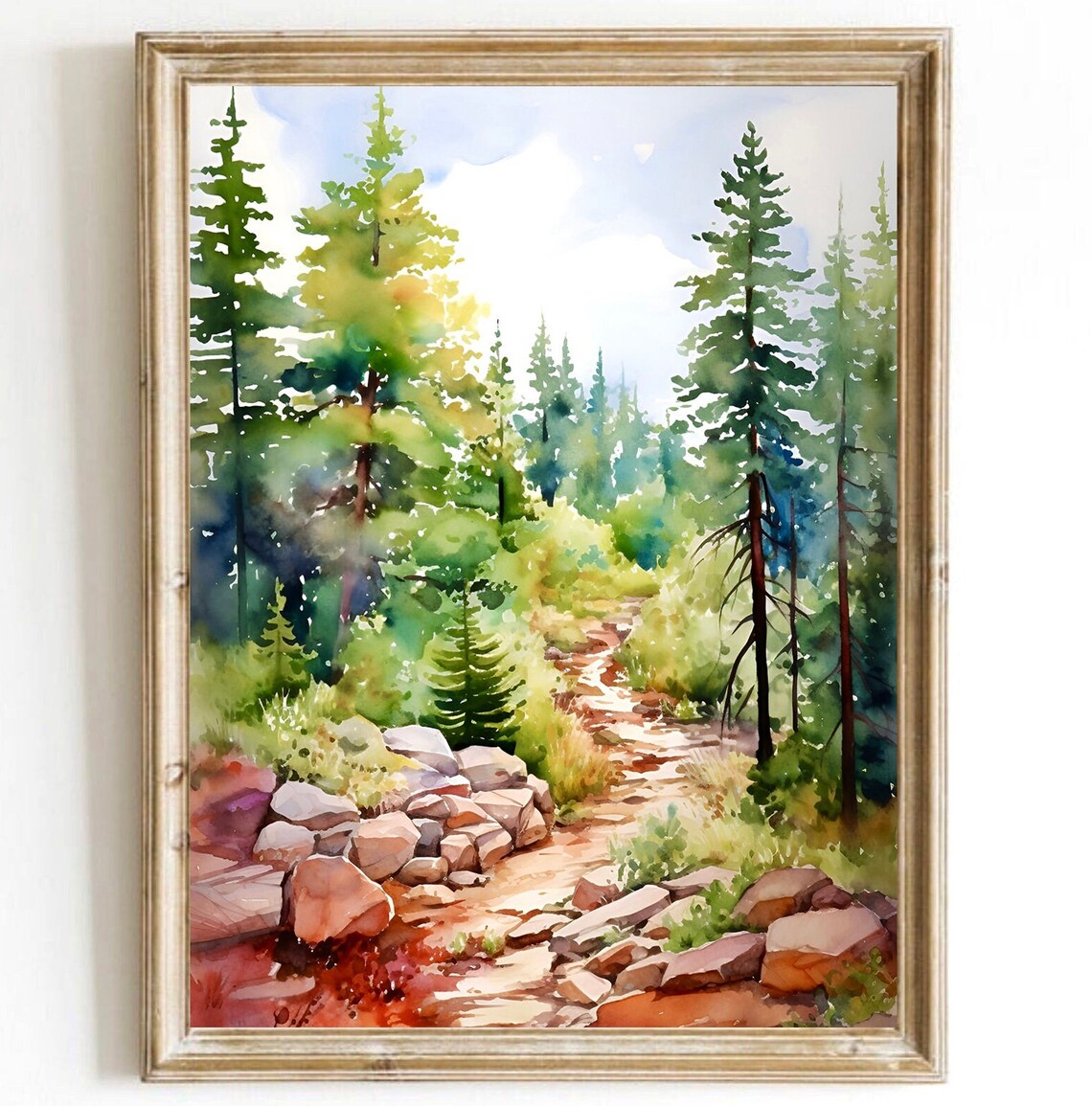 Utah Forest Pine Tree Watercolor Art Print