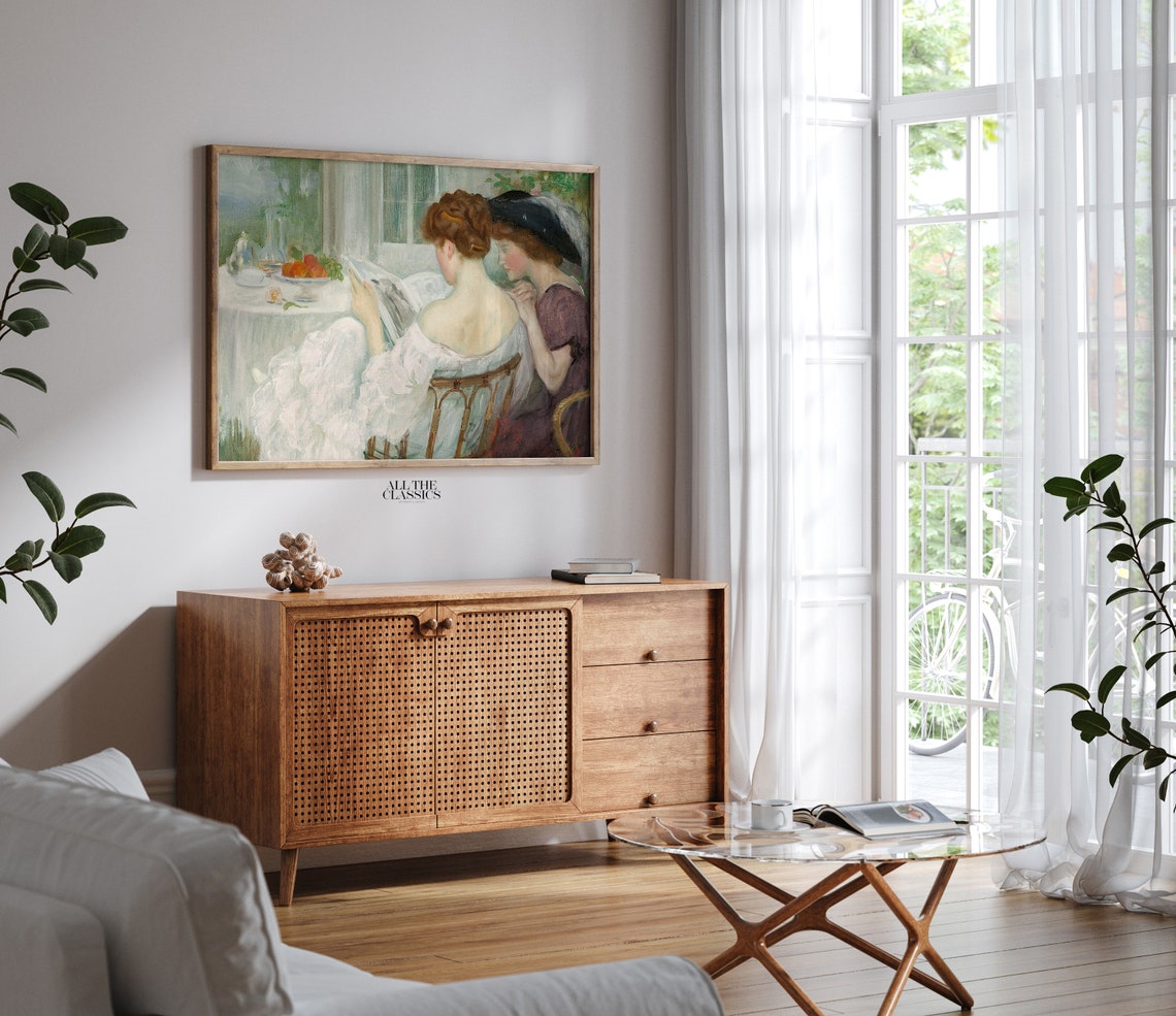 Henry Caro Delvaille Two Women Reading Together Morning Table Poster - Image 2
