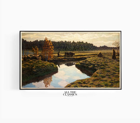 Ester Almqvist Autumn Ploughing In The Marshland Nordic Landscape Poster