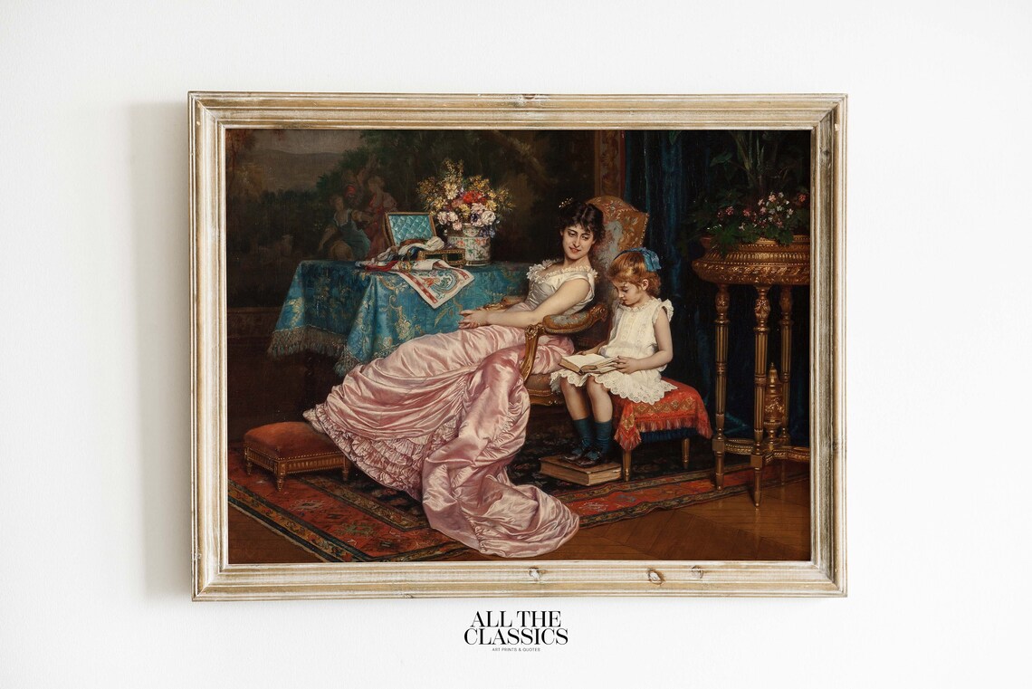 Auguste Toulmouche Elegant Family Portrait Art Print