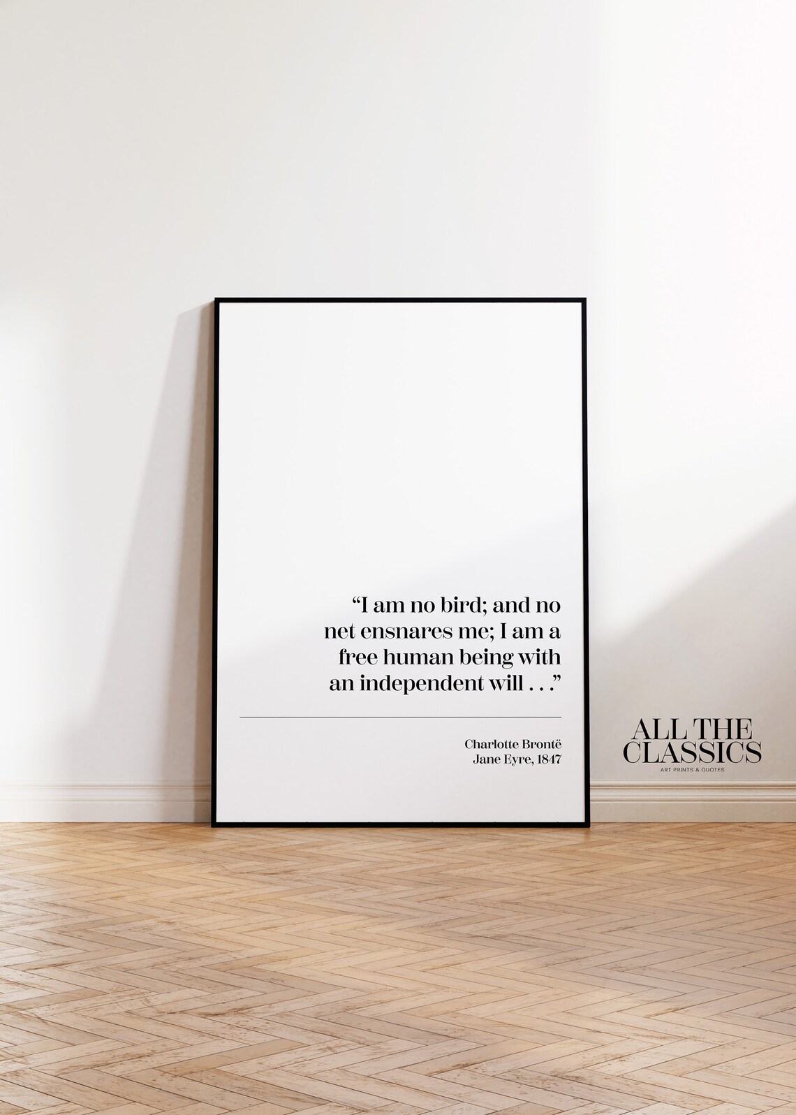 Jane Eyre I Am No Bird Quote Charlotte Bronte Free Human Being Poster - Image 3