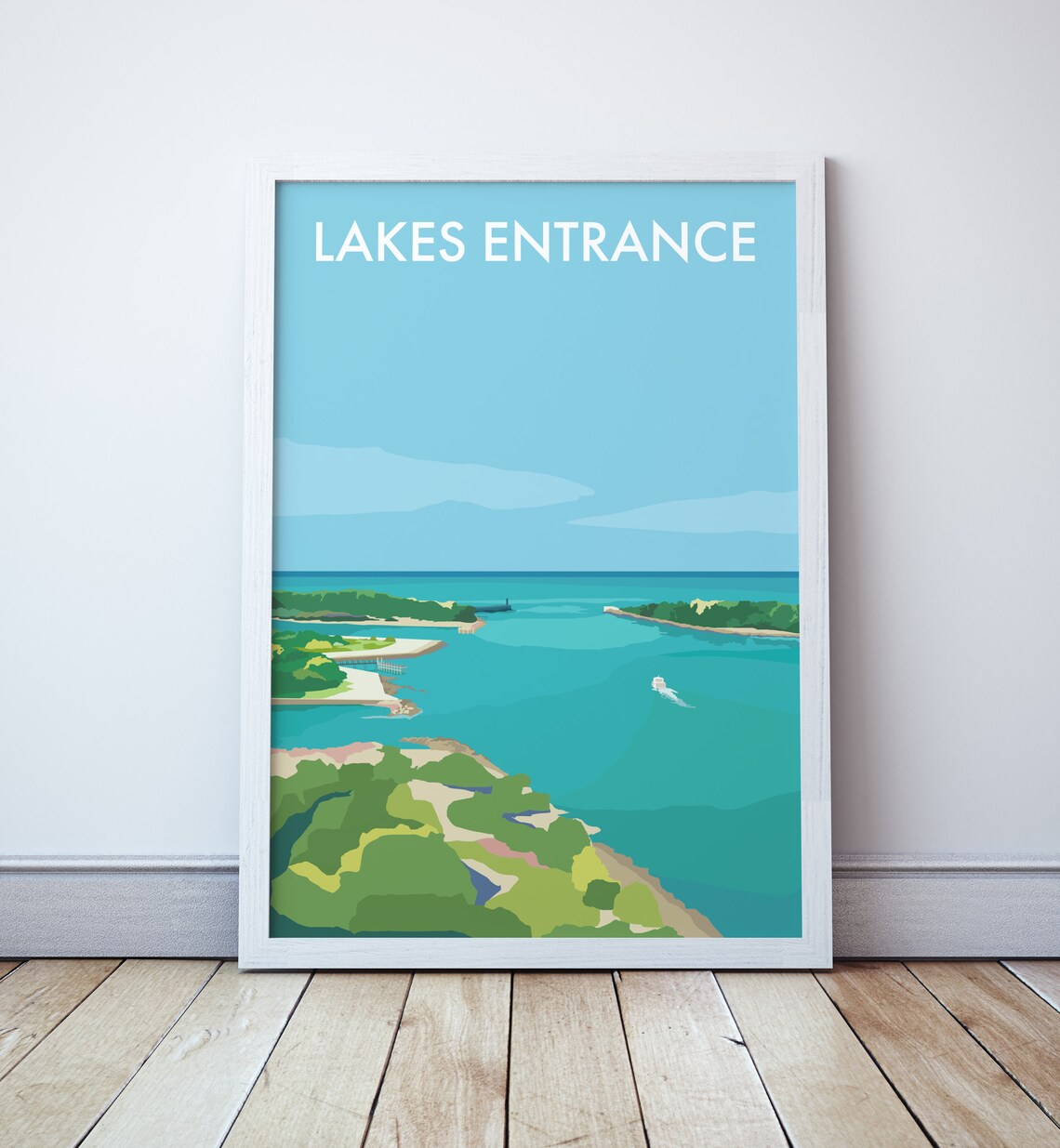 Lakes Entrance Travel Poster, Gippsland Lakes Victoria