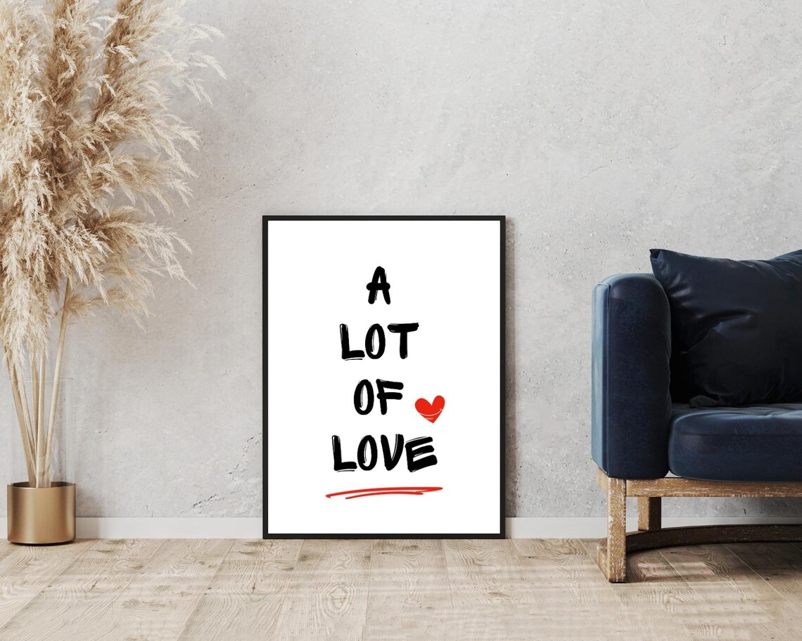 Retro Wall Art A Lot Of Love Art Print Vintage Love Poster For Dorm Room Living Room Aesthetic Wall Art - Image 5
