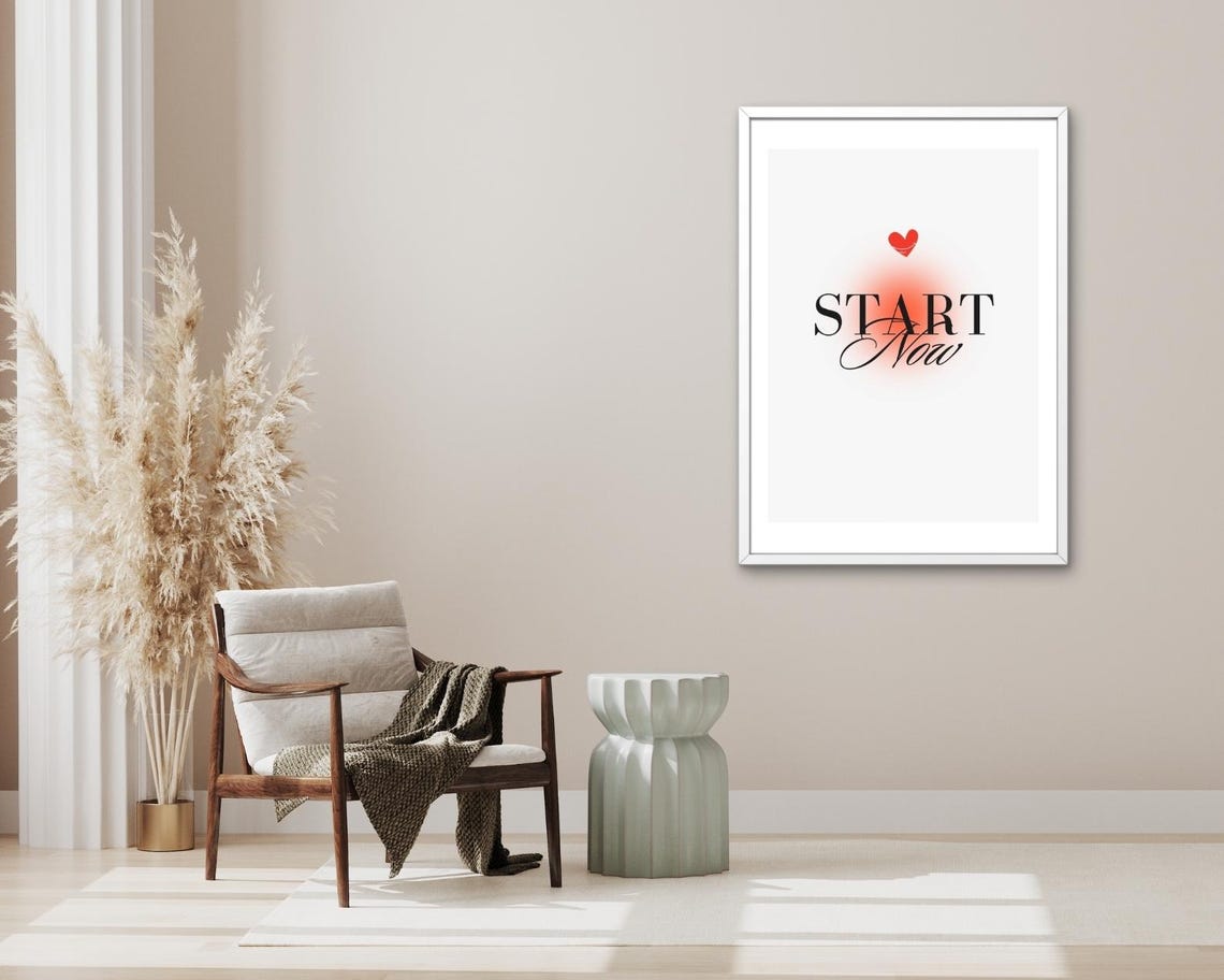 Start Now Motivation Bold Script Typography Daily Reminder Poster - Image 3