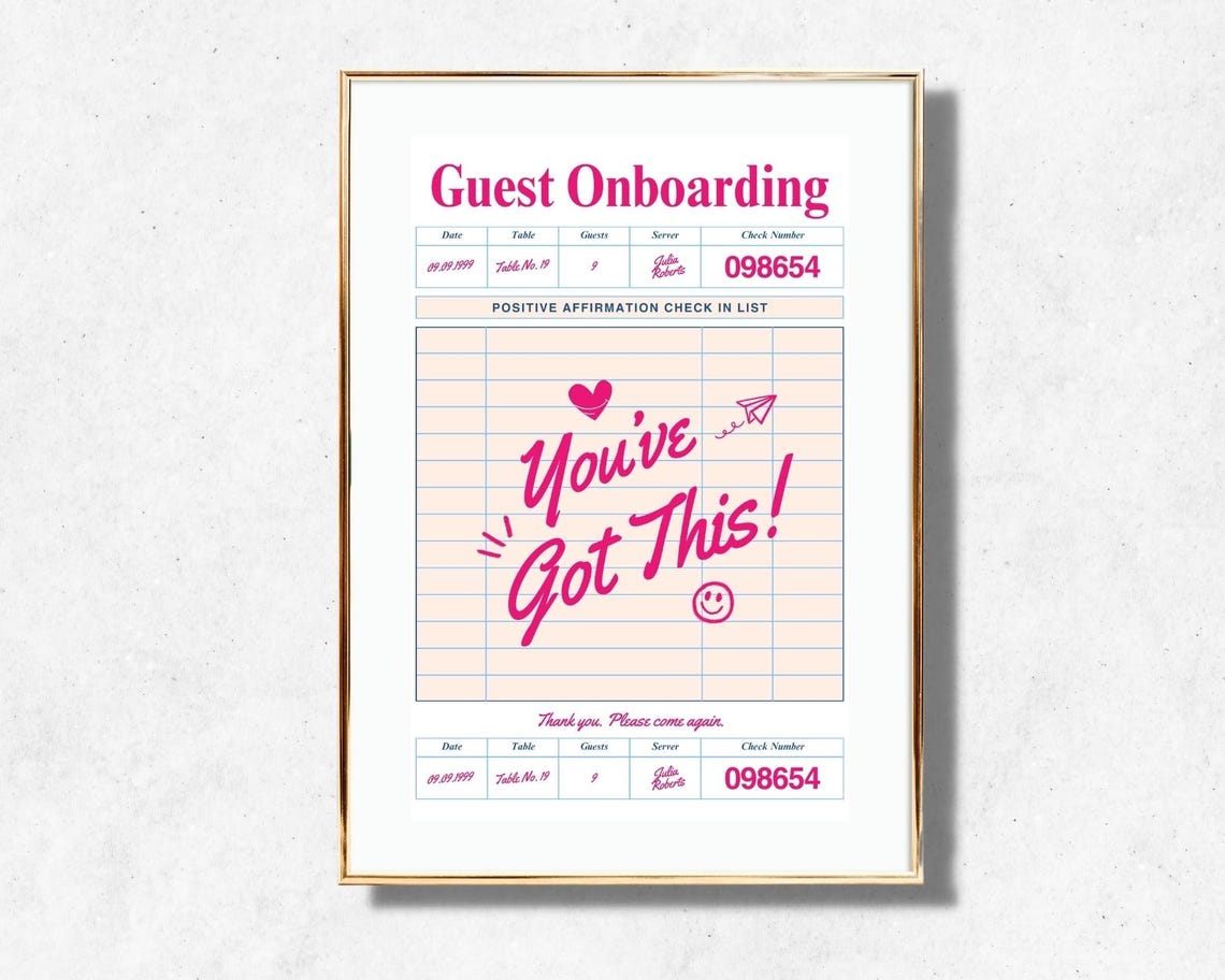 You Have Got This Guest Check Receipt Pink Affirmation Fun Poster - Image 4