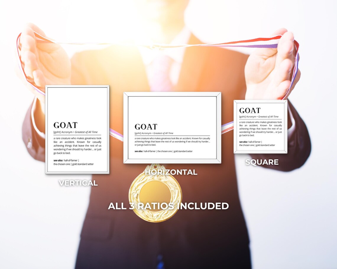 GOAT Greatest of All Time Definition Funny Motivational Acronym Poster - Image 3