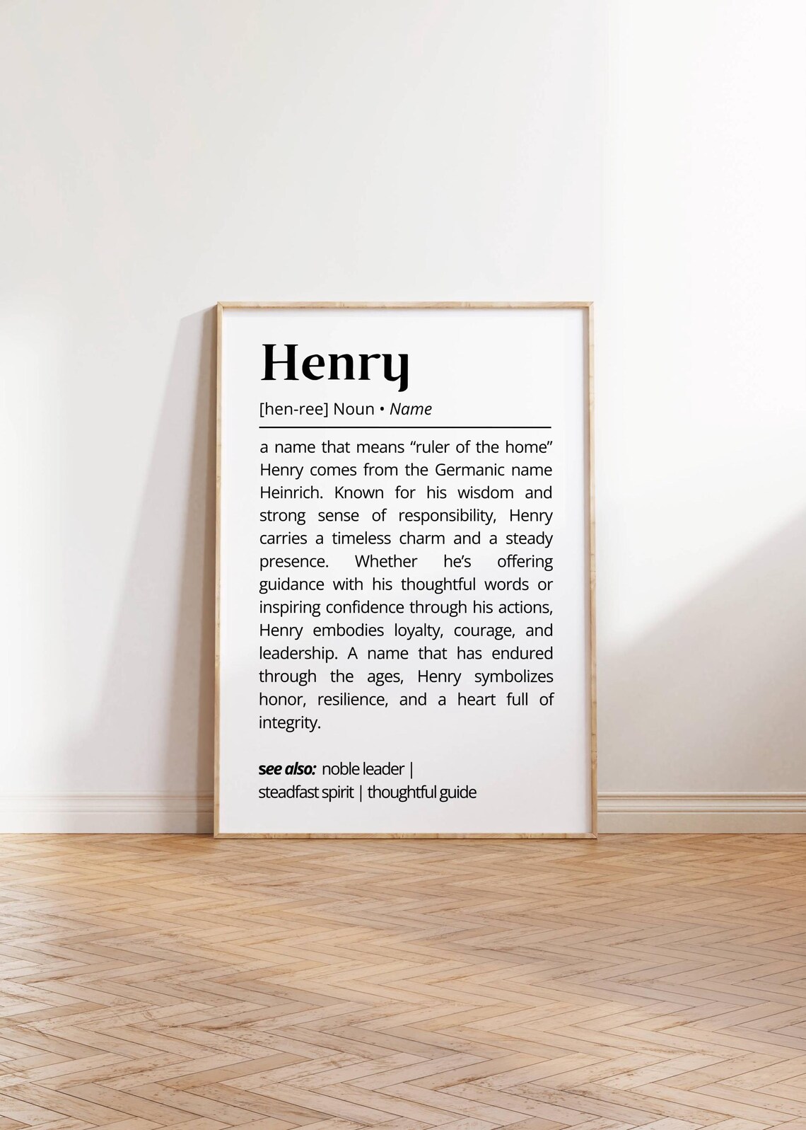 Henry Name Definition Art Print, Minimalist Typography - Image 2