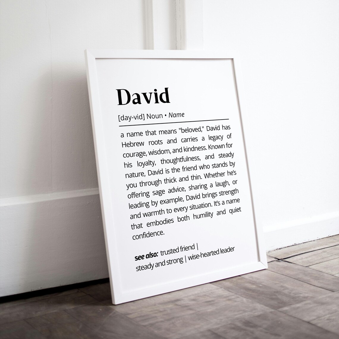 David Name Definition Personalized Wall Art Print - Image 3