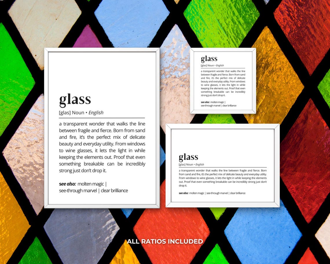 Glass Funny Dictionary Definition Poster Home Wall Decor Gift - Image 3