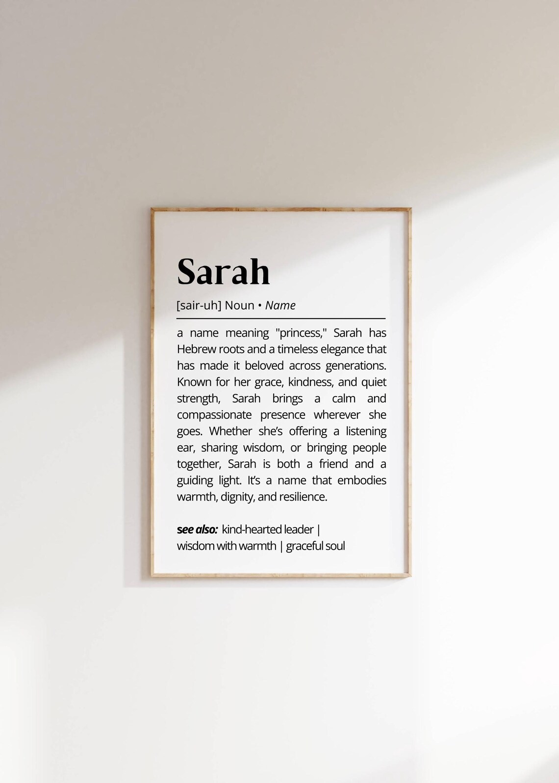 Sarah Name Meaning Print, Hebrew Origin Name Poster - Image 4