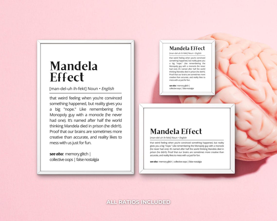 Mandela Effect Definition False Memory Humor Dictionary Style Wall Art - Image 3