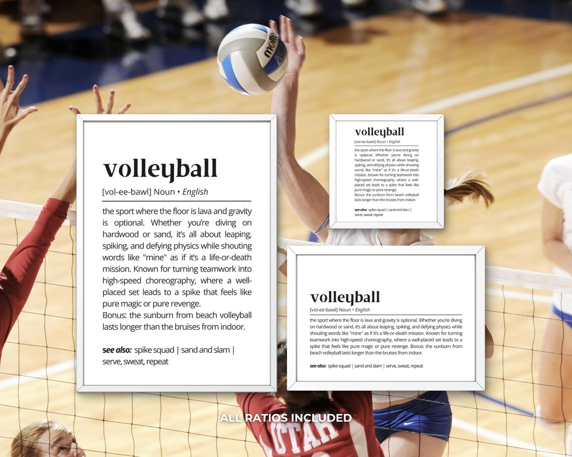 Volleyball Definition Wall Art, Funny Sports Quote - Image 3