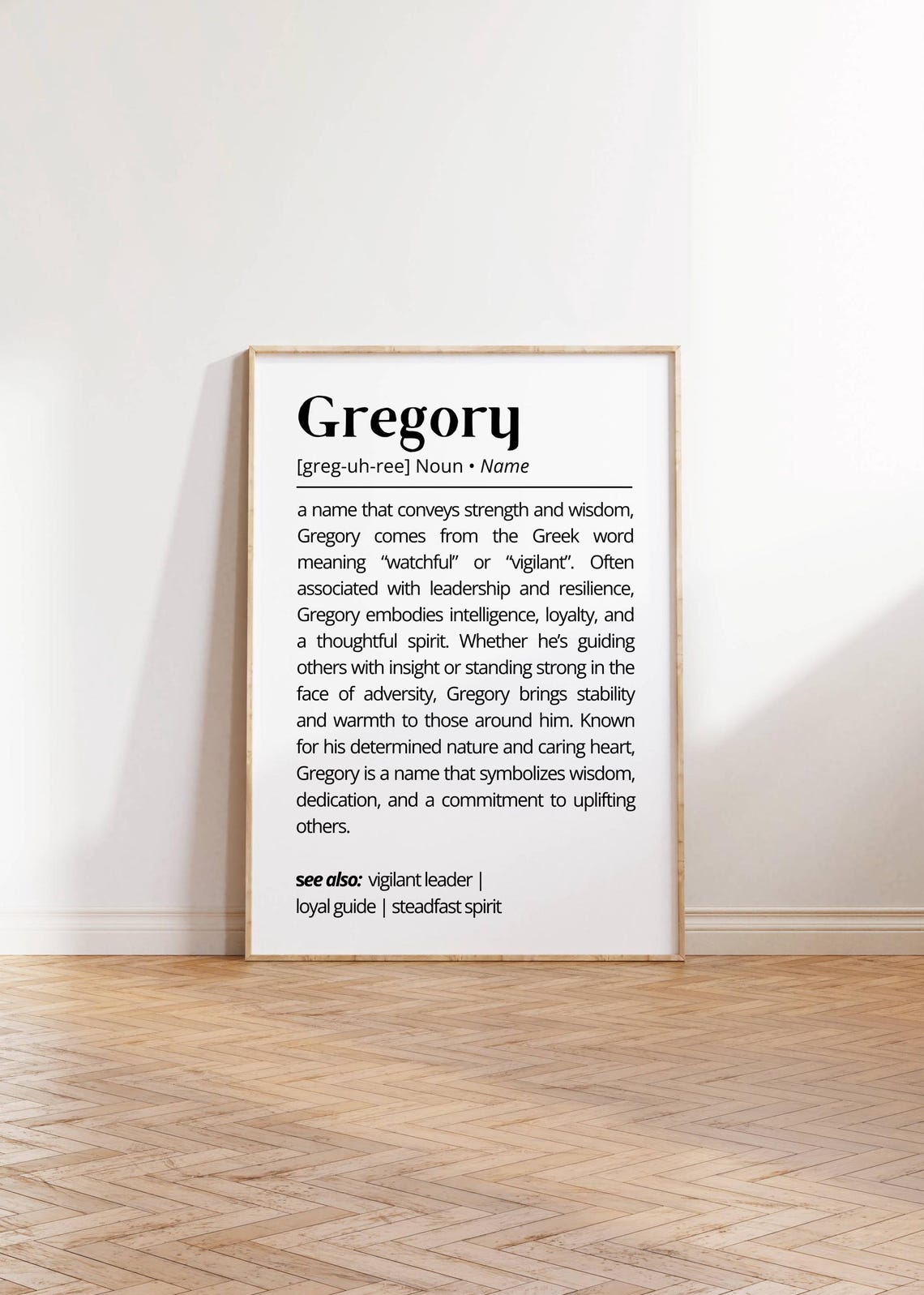 Gregory Name Definition Wall Art Minimalist Inspiration Unique Personalized Name Meaning Gift Typography As Art Poster For Him - Image 2